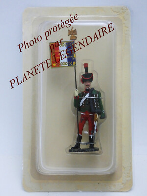 Figurine Hachette Porte-Drapeau Napoléonien - Gardes Du Corps Saxons 1812 - En Plomb - Occasion