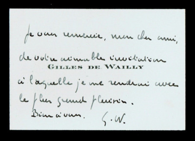 EQ61-VISITENKARTE-AUTOGRAMM-SIGNIERT-GILLES DE WAILLY