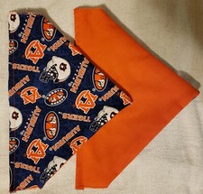 AUBURN UNIVERSITY TIGERS HOMEMADE 2 SIDED DOG SCARF (PICK SIZE)