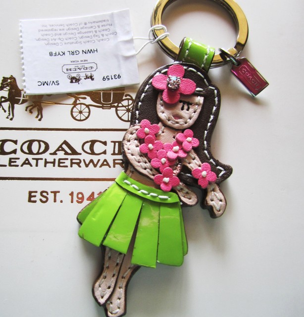 NWT Coach Hawaii Hula Luau Dancer Girl Key Chain Fob Charm Keychain