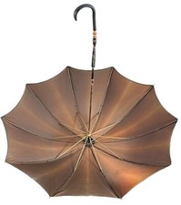 Antique Victorian Umbrella Parasol Bamboo Iron Wood Brass Early Plastic Handle