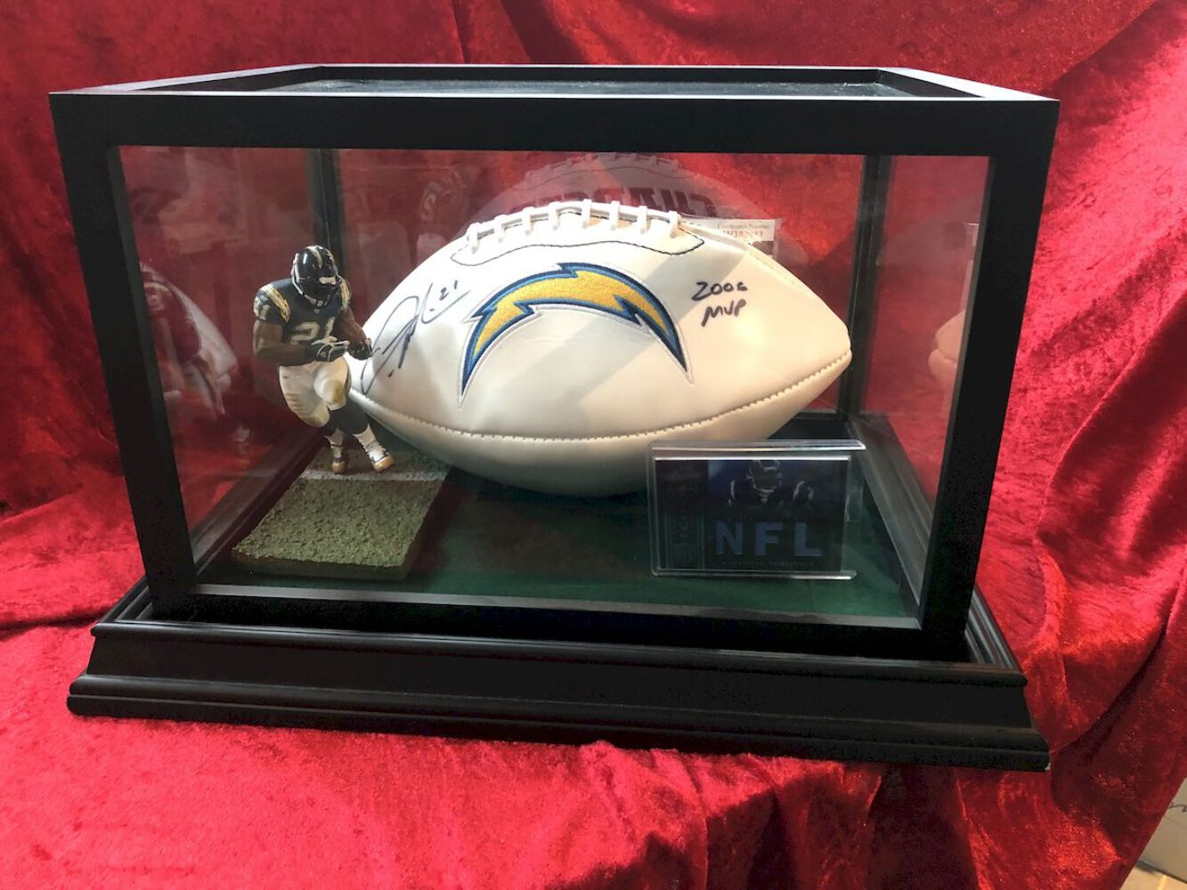 LaDainian Tomlinson Autographed Signed San Diego Chargers Chargers Certified Authentic Football Shadowbox 