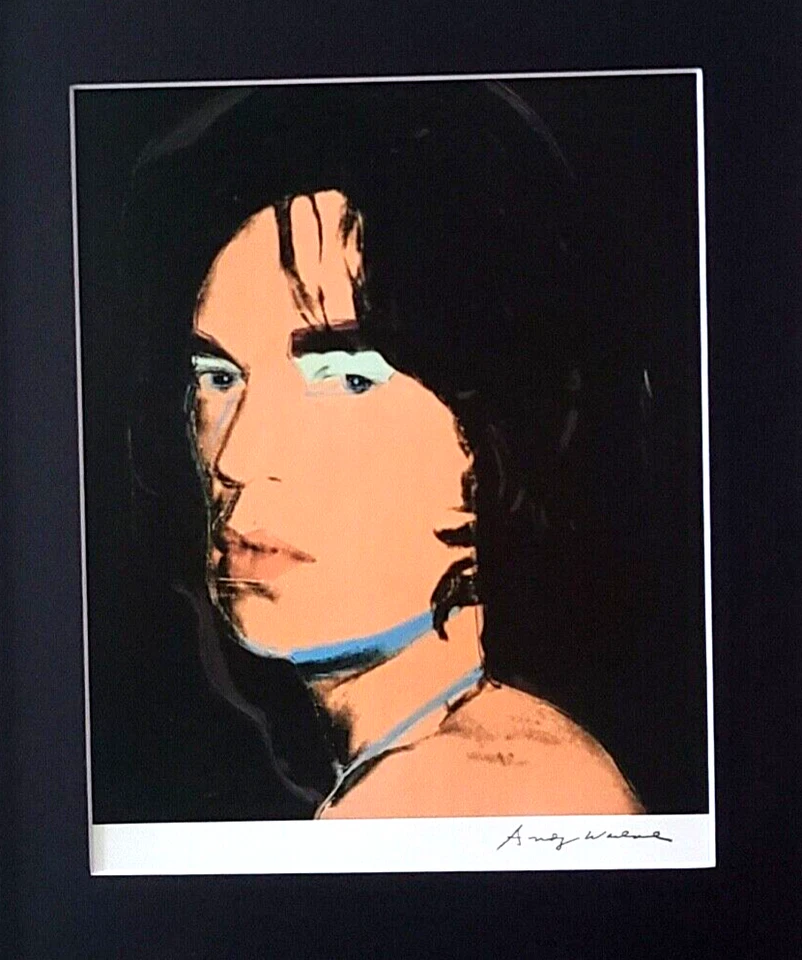 ANDY WARHOL + GORGEOUS 1980's SIGNED + MICK JAGGER + PRINT MATTED & FRAMED - Image 2 of 4