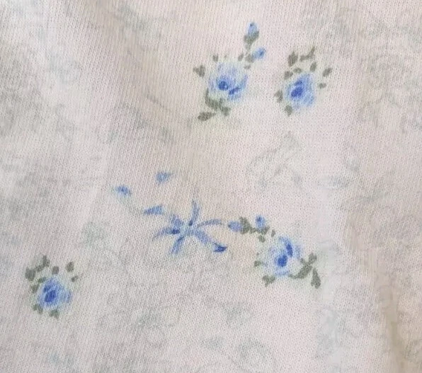 Miss Elaine Nightgown Large Cottage Granny Blue Floral Lace Trim Feminine White - Image 2 of 4