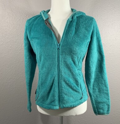 Merrell Women s Green Hooded Fleece Full Zip Jacket Outdoors Casual Warm Size XS