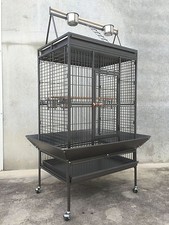 Large 173cm Play Top Roof Parrot Aviary Bird Cage Perch Ladder On Wheels A19