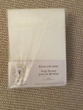 Burt’s Bees Baby Organic Cotton Fitted Crib Sheet White Jersey New Super Soft