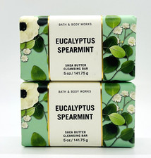 2-Pack Bath  Body Works EUCALYPTUS SPEARMINT Shea Butter Cleansing Bar Soap 5oz