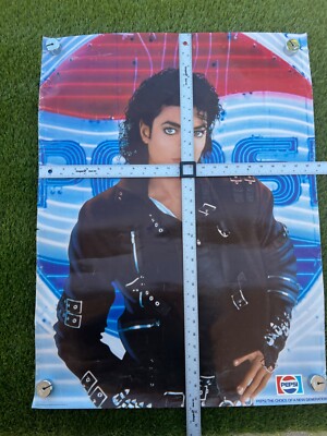 Vintage 90s Michael Jackson Pepsi Promotional Advertisement Poster