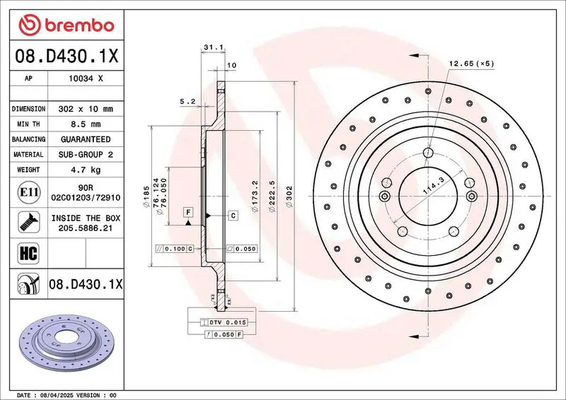 Brembo Discofreno 08.D430.1x - Immagine 2