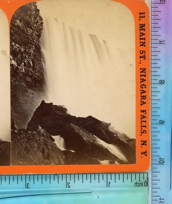 Horseshoe Fall Below Goat Island Niagara Falls Geo. Barker Stereoview
