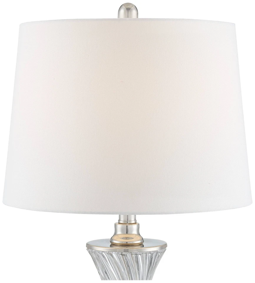 Luca Lámparas de Mesa Modernas 25 1/2" Alto Juego de 2 Puertos USB de Vidrio Torcido Pantalla Blanca Foto 3 de 4