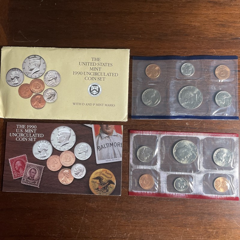 1990 Uncirculated Coin Set U.S Mint Original Government Packaging OGP