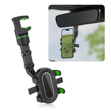 360 Rotating Rear View Mirror Phone Holder Adjustable Car Retractable Arm