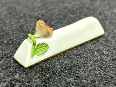 Herend Hungary Orange Rose Flower Knife Rest