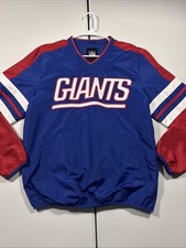NWOT Men's Medium NFL Team Apparel New York Giants V Neck Pullover Windbreaker