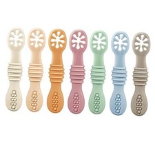 7 Pack Silicone Baby Feeding Spoon  Baby Led Weaning Supplies  Toddler