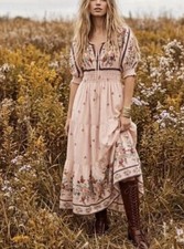 Anthropologie The Somerset Maxi Dress Puff Sleeve Edition S Floral