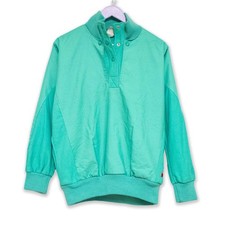 Pile Vintage Braun verde acqua con quarter zip a bottoni - Taglia M uomo