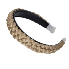 Light Blonde Mix Headband Ponytail Braided Hair Piece Hair Band Accessory