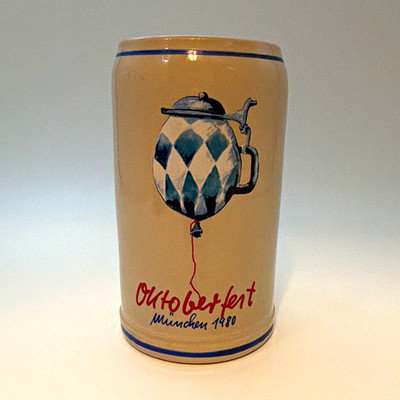 Rastal Oktoberfest München 1980 German Beer Mug 1L Stoneware Stein