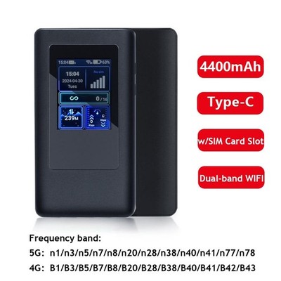 MiFi 5G modem with color LCD WiFi6 dual-band hotspot SIM card slot de