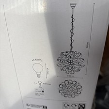 Pendant Ceiling Light 4 Lamp Chrome Effect Modern Adjustable Height (Dia)500 mm