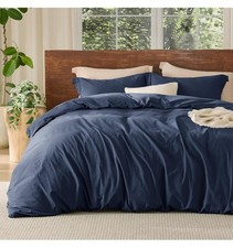BEDSURE 1 Duvet Cover King Size Soft Set 3 Pcs 2 Pillowcases blue 104 X 90 NEW