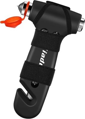 Car Safety Hammer, 3-in-1 Emergency Escape Tool with Window Color: Matte Black