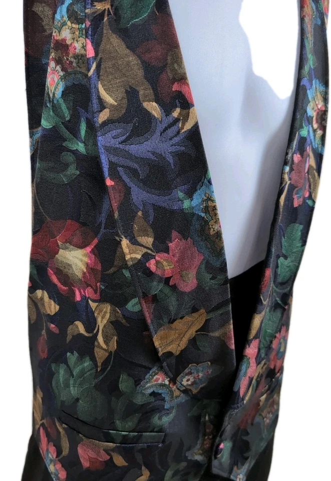 Brandon Michael Vest XL Adjustable Straps Floral Blue Boho Retro - Image 4 of 4