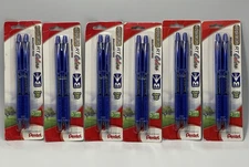 Pentel R.S.V.P. RT Retractable Med. Line BLUE Ink BK93CRBP2C Lot of 12