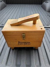 Vintage Ronson Roto Shine Magnetic Electric Shoe Polish Set Wooden Case Box