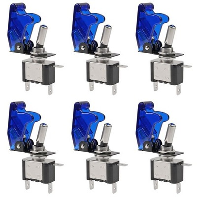 AITRIP 12V Blue LED Toggle Switch, 6-Pack 20A 3-Pin