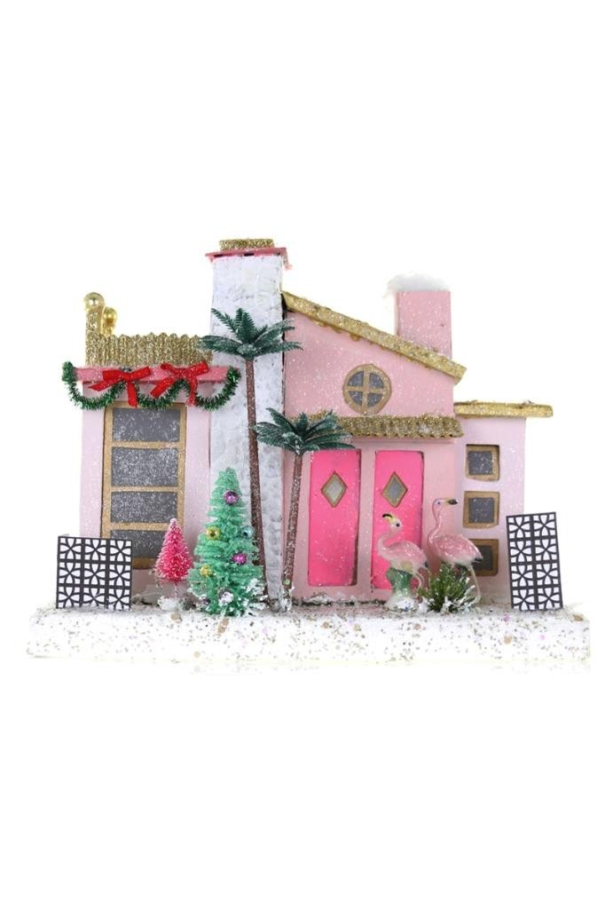Cody Foster Pink Flamingo Palm Springs Beach House Putz Christmas Village