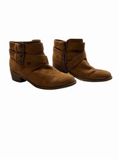 Target Kids Brown Suede Ankle Booties with Buckle Straps Size 4