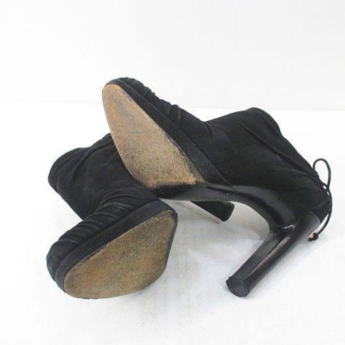GUCCI Women's Short High Heel Suede Boots Size:37.5/JP:24.5 Black 141192K Authen thumbnail 7