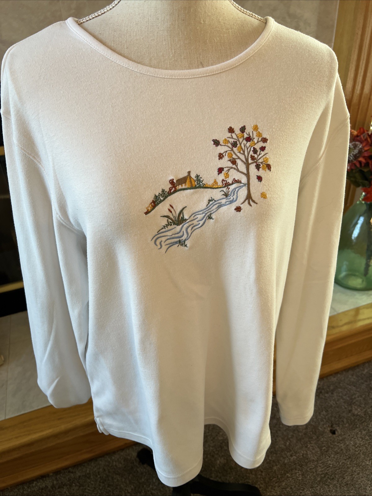 Classic Elements XL Ivory Fall Theme Pullover Top… - image 1