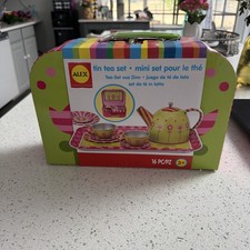 Pretend Tin Tea Set Great for Indoor or Outdo...