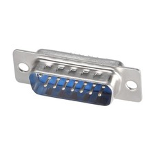 D-sub Connector, Male Plug 15-pin 2-row Port Terminal Solder Type Blue 10X