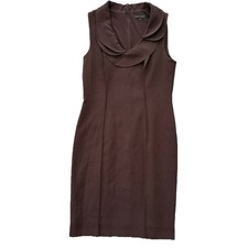 David Meister Size 10 Plum Classic Cocktail Dress Ruffled Sleeveless