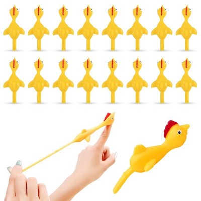 Rubber Chicken Slingshot Toys Flying Chicken Flingers Party Favors 16pcs