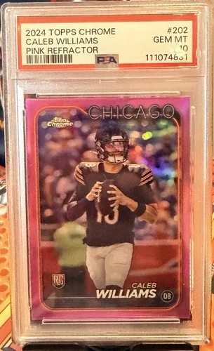2024  Topps Chrome Rookies Pink Refractor Caleb Williams (RC)  PSA 10 💎 Bears