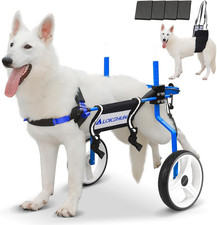 Used Dog Wheelchair for Back Legs Large Solid Metal 77lb Capacity Blue