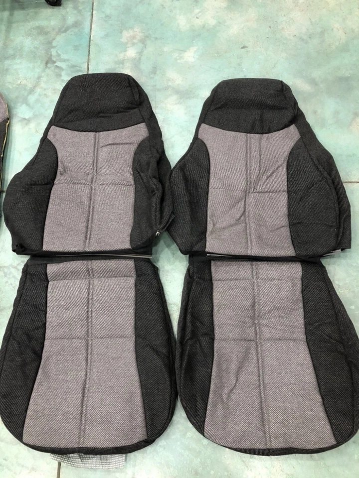 Cubiertas de asiento de tela negras/grises originales originales para Chevrolet Camaro 1993-2002 nuevas de lote original Foto 2 de 4