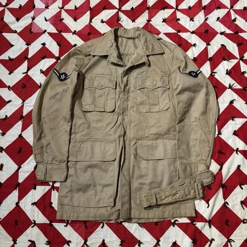 Vintage U.S. Military USAF Khaki Jacket Belted As Is Worn Vietnam Era 38 Long