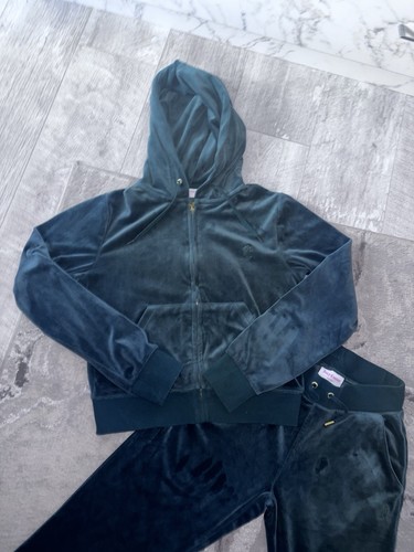 Juicy Couture Green Velour Tracksuit Size 8 - Picture 2 of 3