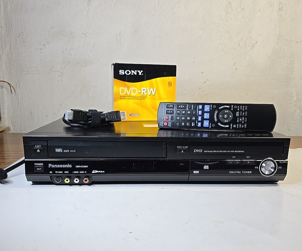 Panasonic DMR‑EZ485V DVD/VHS Recorder w/ Remote, HDMI & 10
