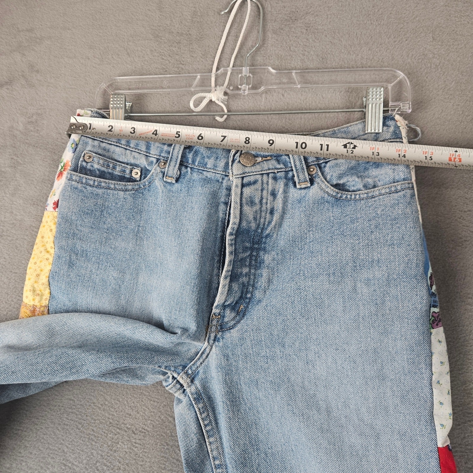 Homemade Patchwork Artsy Side Panel Straight Leg … - image 6