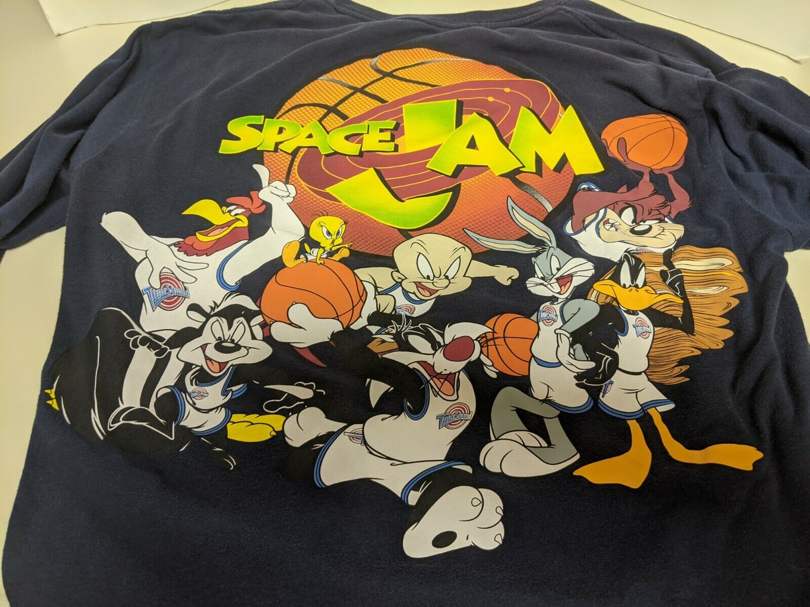 VINTAGE 90s Space Jam T Shirt Mens L Long Sleeve … - image 1