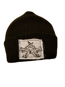 Beanie Knit Hat with Added Original Dragon Art Patch
